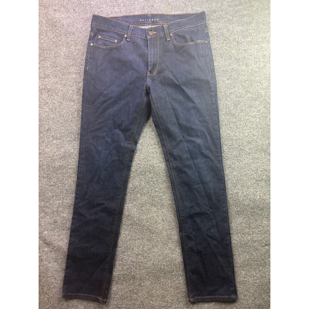 Mott & Bow Jeans Mens 32x34 Dark Indigo Slim Fit Stretch Denim SLIM-Cros-1Mon